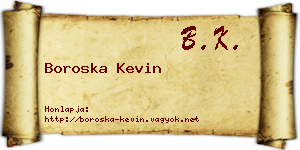 Boroska Kevin névjegykártya